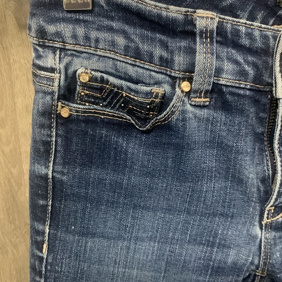 White House Black Market Dark Blue Stretch Denim Capri Crop Jean Pant Woman's 00 - Picture 2 of 9